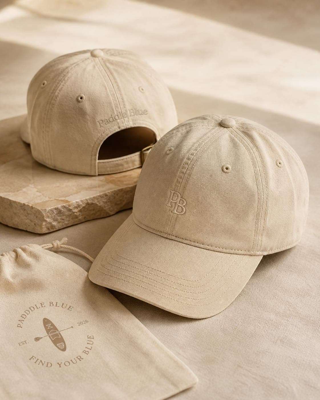 Unstructured Dad Hat - Stone - View 1